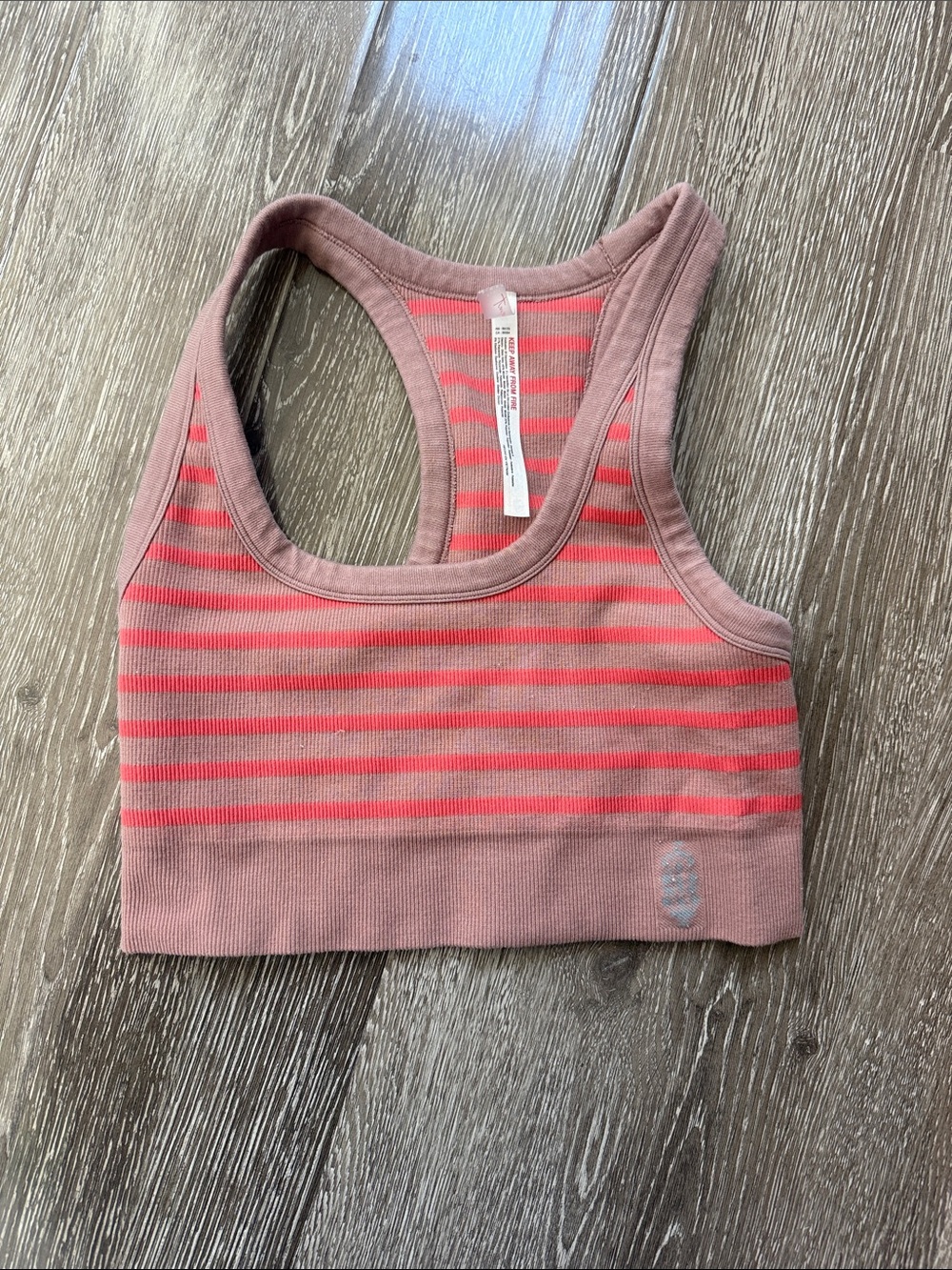 Go to Striped Sports Bra, Free People - brownish/Coral